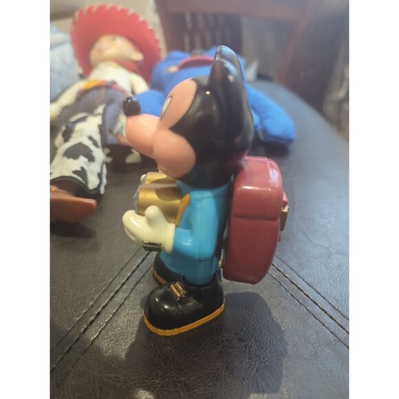 Vintage Disney Mickey Mouse Holding Heart Flashlight With Backpack 5" (Working) - Picture 2 of 5